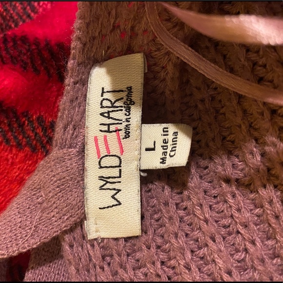 purple sweater with lace tie back - Picture 3 of 4